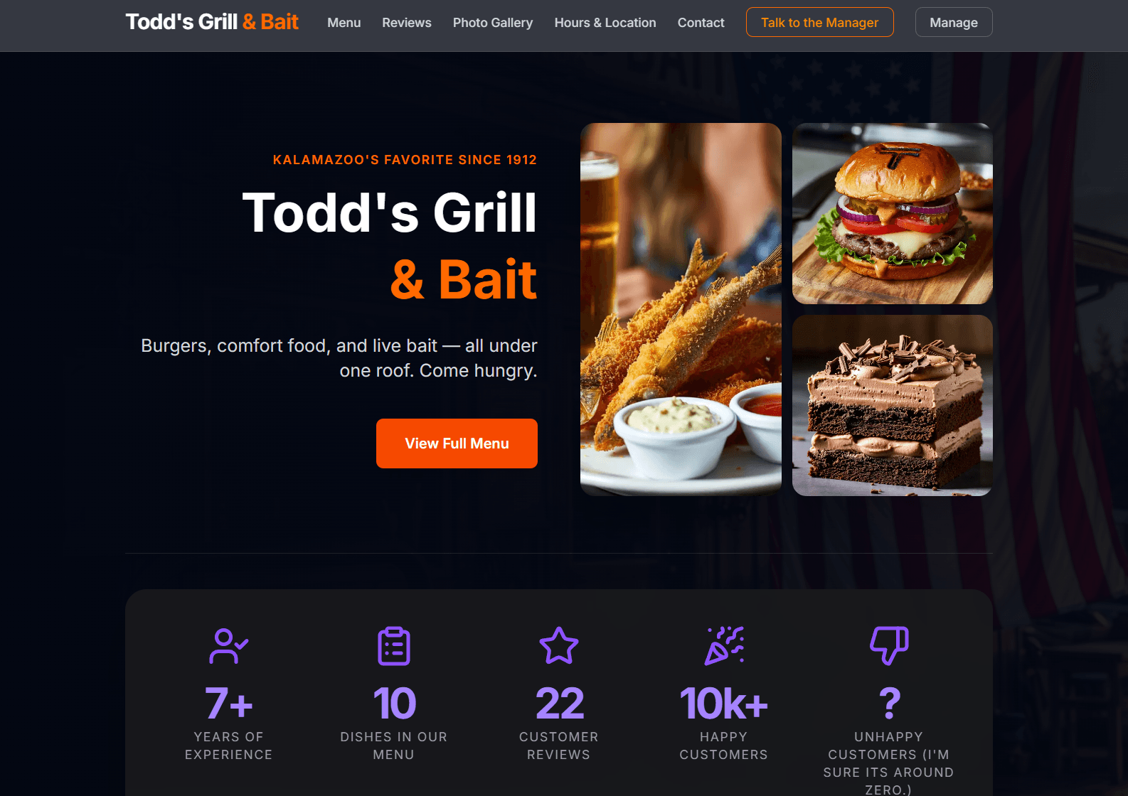 Todd's Grill & Bait website